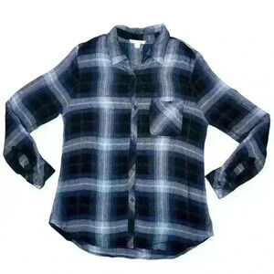 BeachLunchLounge Collection Super Soft Plaid Shirt Size Small